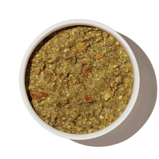 An image of The Honest Kitchen dog food recipe variations, in a white bowl rotating between options to show variety. Try Human Grade Dog Food.