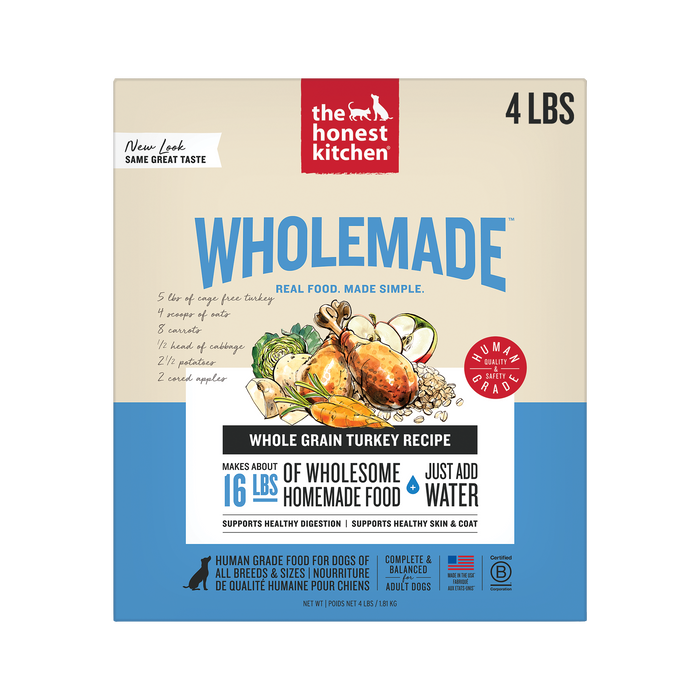 Wholemade Dehydrated Dog Food Whole Grain Turkey Recipe from The Honest Kitchen