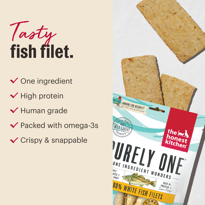 Purely One 100% White Fish Filet Limited Ingredient Dog Treat
