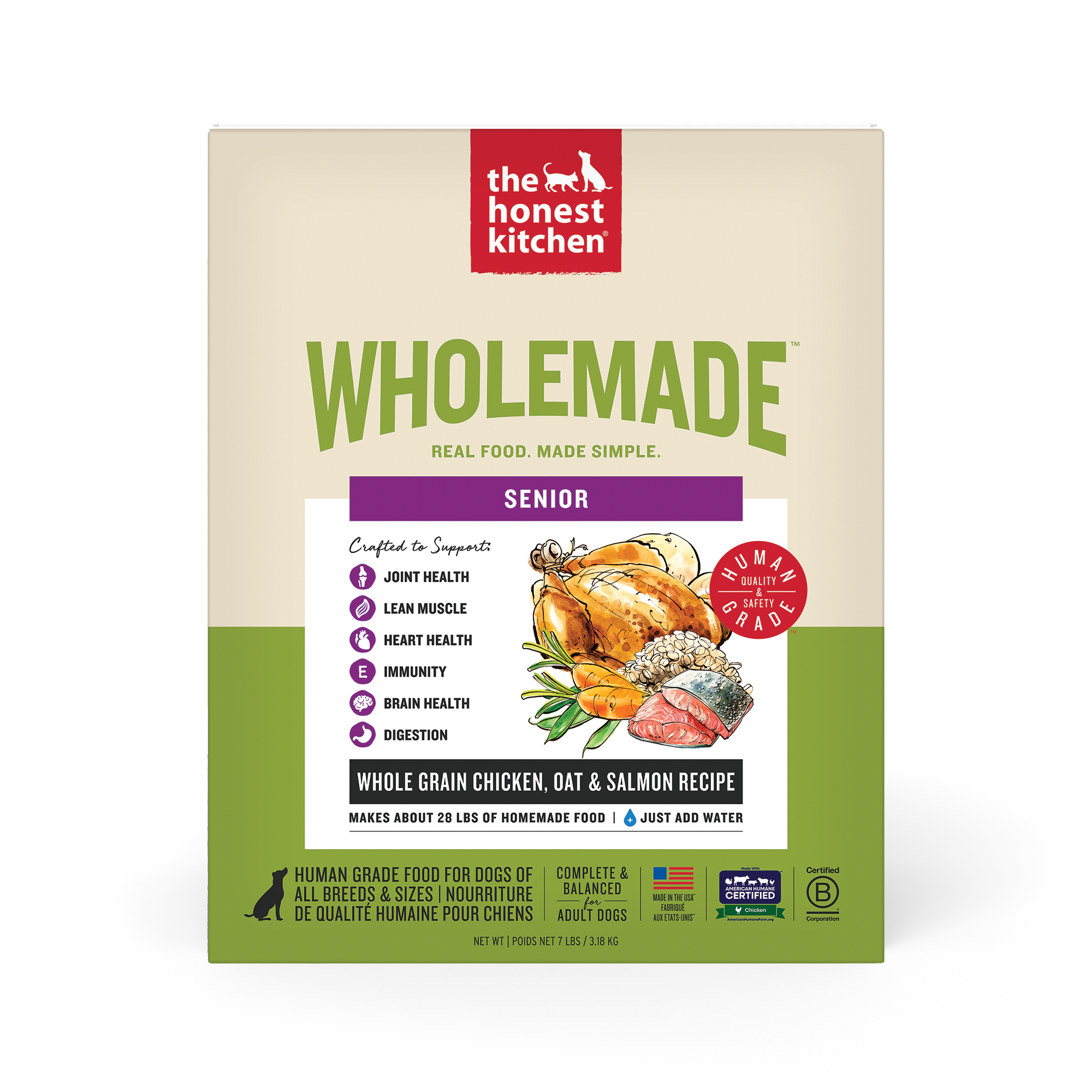 Wholemade Whole Grain Chicken, Oat & Salmon Dehydrated Senior Dog Food