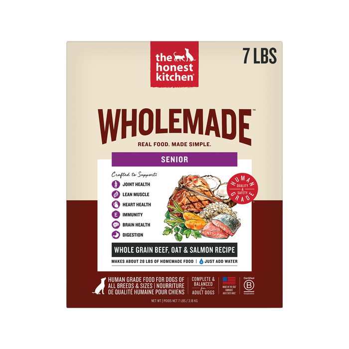 Wholemade Whole Grain Beef, Oat & Salmon Dehydrated Senior Dog Food