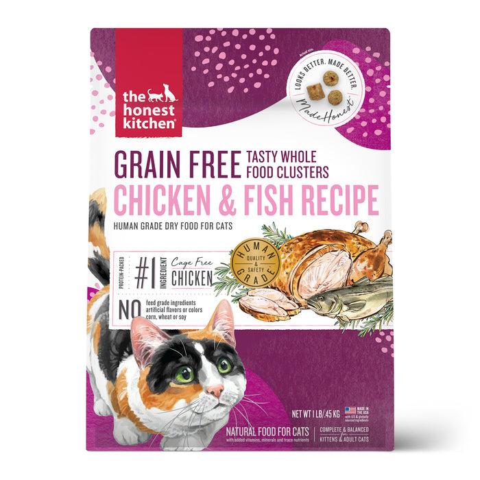 Chicken & Fish Whole Food Clusters Dry Cat Food from The Honest Kitchen