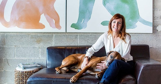 Lucy Postins with her dog
