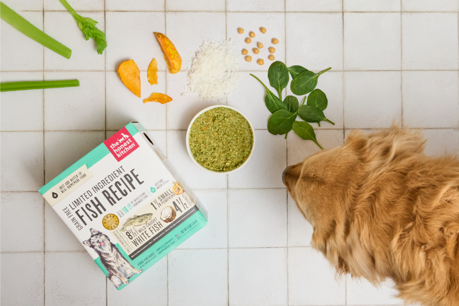 golden retriever eating out of a bowl, limited ingredient food