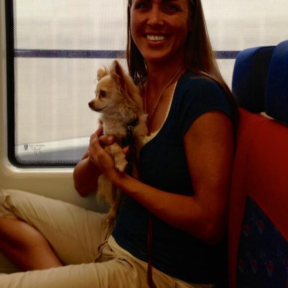 I take Bug everywhere - even on the train!