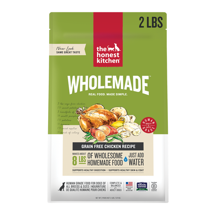 Wholemade Dehydrated Dog Food from The Honest Kitchen Grain Free Chicken Recipe 