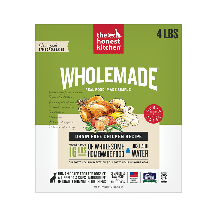 Wholemade Dehydrated Dog Food from The Honest Kitchen Grain Free Chicken Recipe 