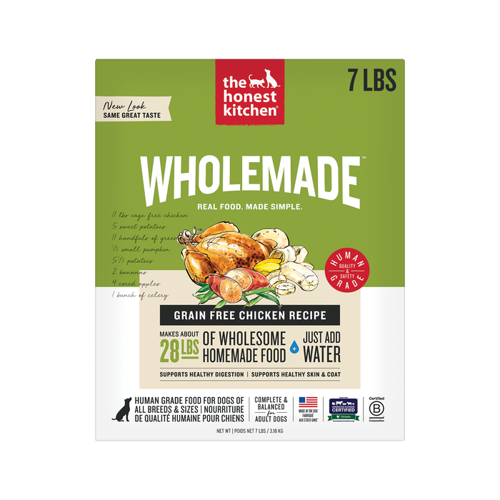 Wholemade Dehydrated Dog Food from The Honest Kitchen Grain Free Chicken Recipe 