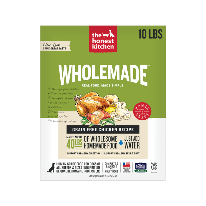 Wholemade Dehydrated Dog Food from The Honest Kitchen Grain Free Chicken Recipe 