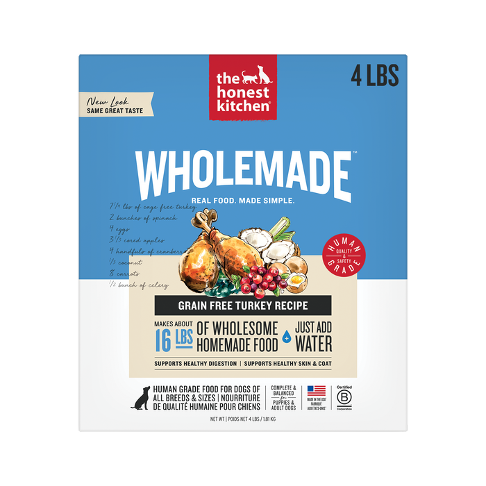 Wholemade Dehydrated Dog Food from The Honest Kitchen Grain Free Turkey Recipe 