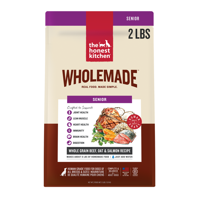 Wholemade Whole Grain Beef, Oat & Salmon Dehydrated Senior Dog Food