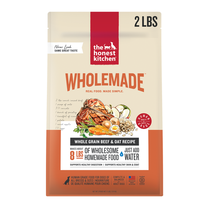 Wholemade Dehydrated Dog Food from The Honest Kitchen Whole Grain Beef & Oat Recipe 