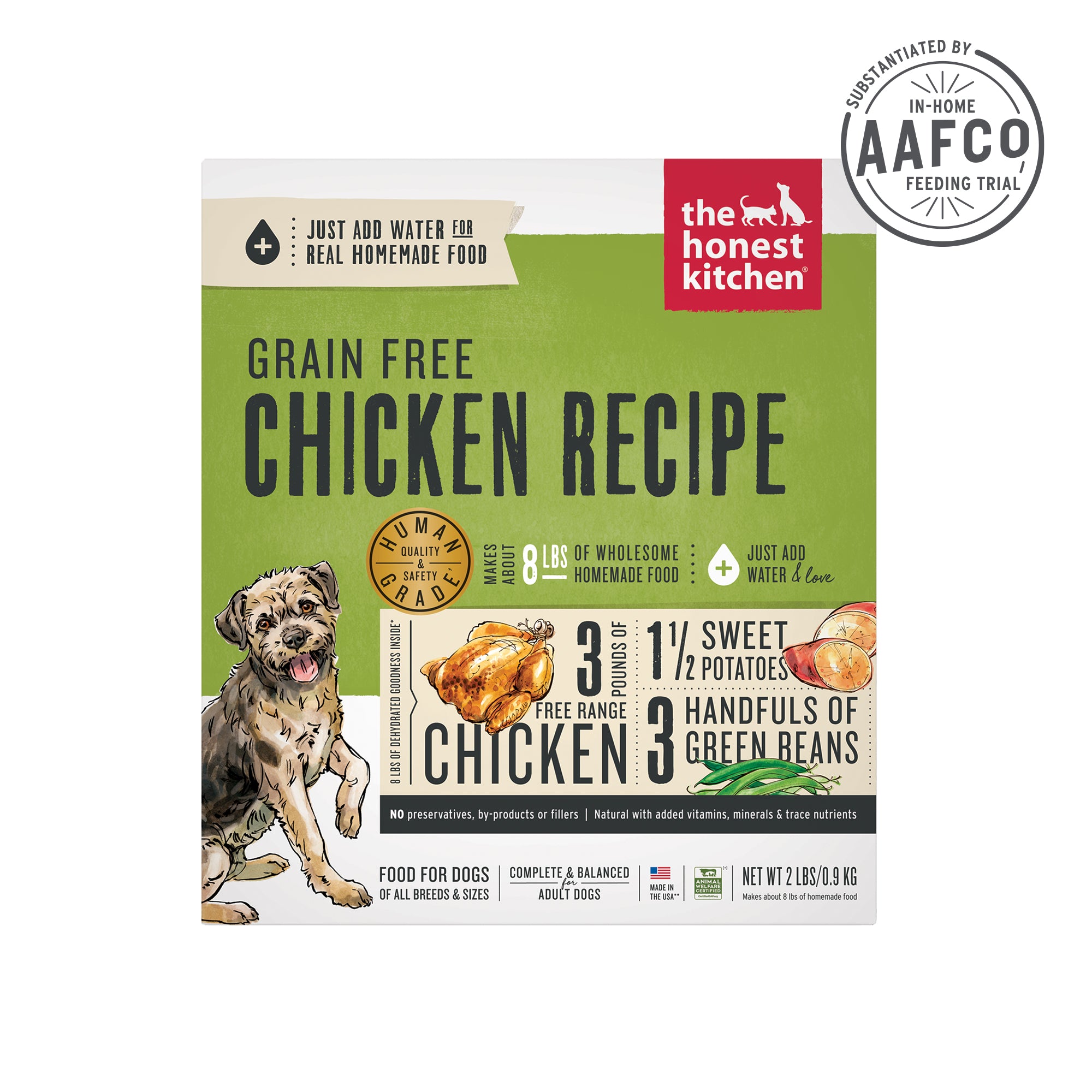 The Honest Kitchen recette au poulet aux céréales complètes nourriture pour chien déshydratée
