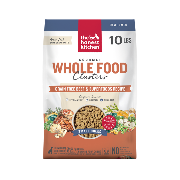 Package of 'The Honest Kitchen' Gourmet Whole Food Clusters for small breed dogs. 