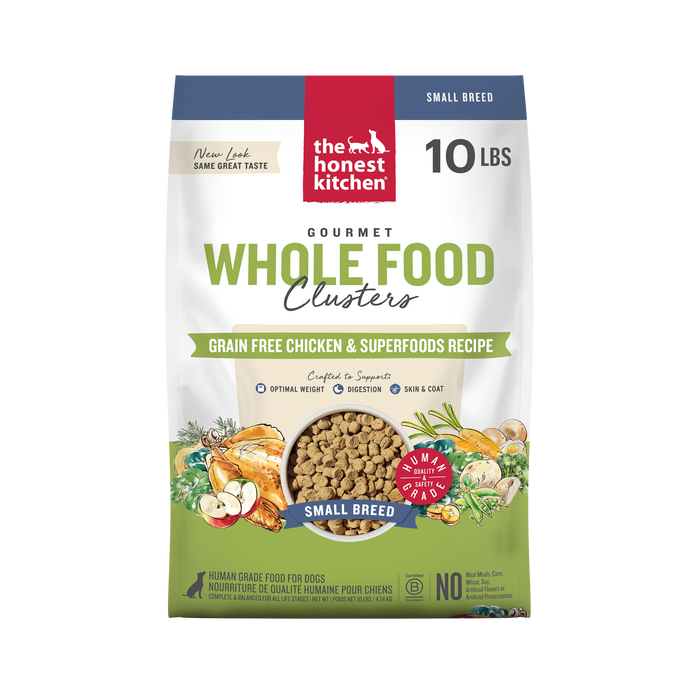 The Honest Kitchen Whole Food Clusters Whole Grain Chicken &amp; Superfoods Recipe for Small Breeds Human Grade Dry Dog Food