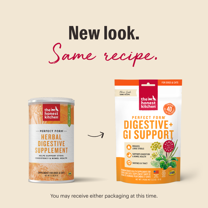 New Look. Same Recipe. | The Honest Kitchen's Perfect Form Digestive + GI Support Supplement for Dogs and Cats