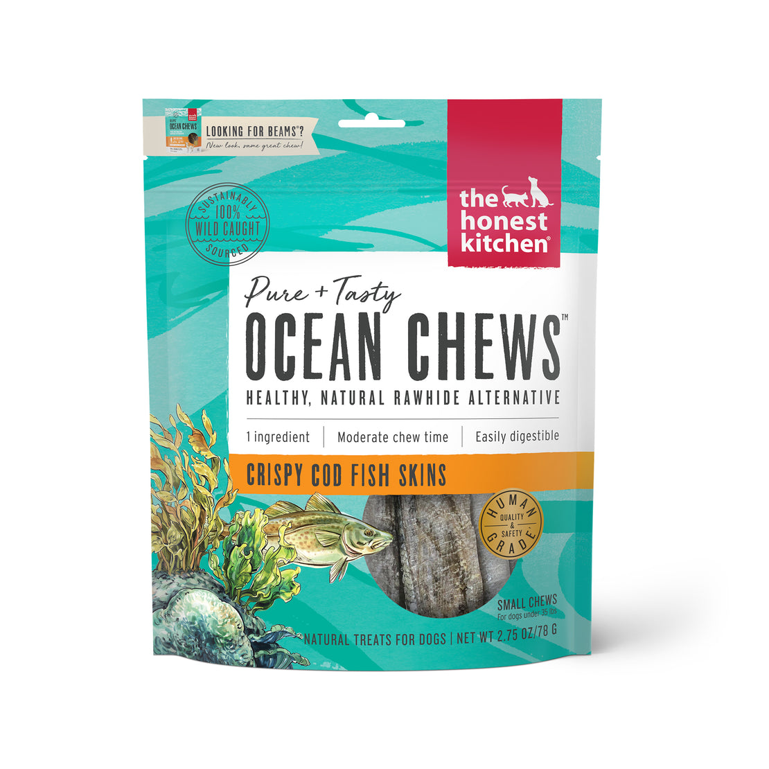 Ocean Chews Crispy Cod Fish Skins Beams