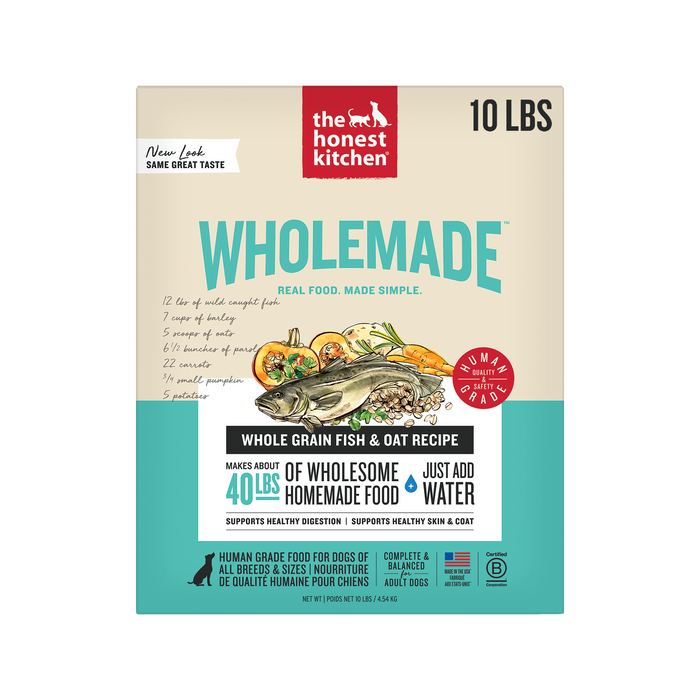 Wholemade Dehydrated Dog Food Whole Grain Fish &amp; Oat Recipe from The Honest Kitchen 
