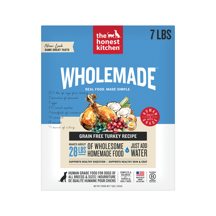 Wholemade Dehydrated Dog Food from The Honest Kitchen Grain Free Turkey Recipe 