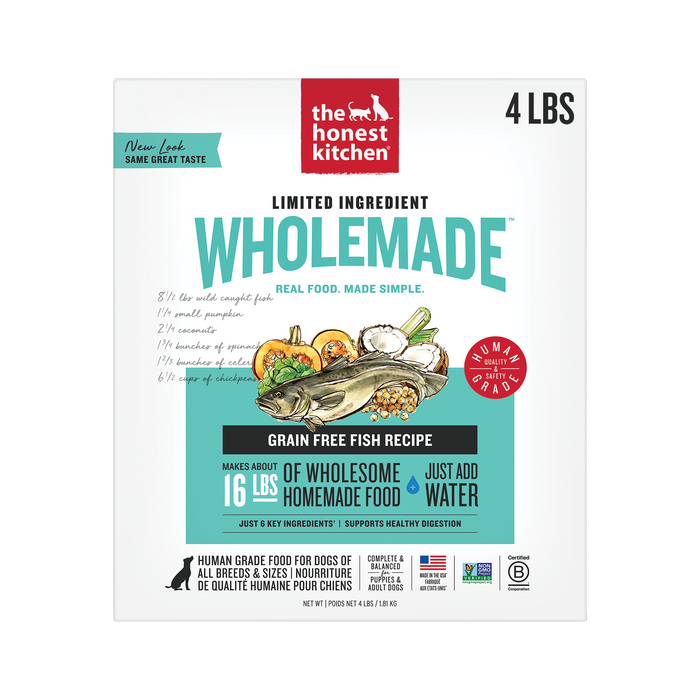 Wholemade Limited Ingredient Dehydrated Dog Food from The Honest Kitchen Grain Free Fish Recipe 