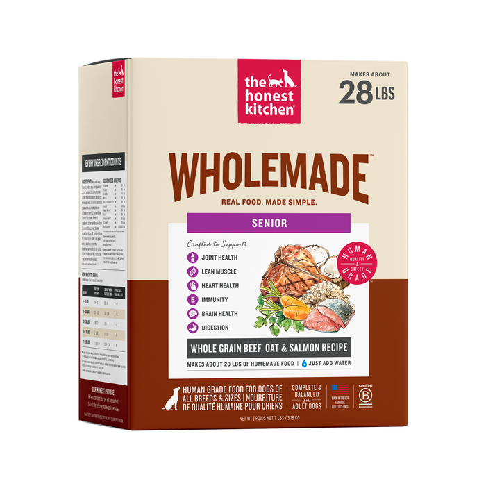 Wholemade Whole Grain Beef, Oat & Salmon Dehydrated Senior Dog Food