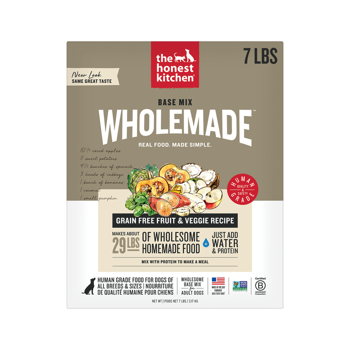 Wholemade Base Mix Dehydrated Dog Food from The Honest Kitchen Grain Free Fruit &amp; Veggie Recipe 