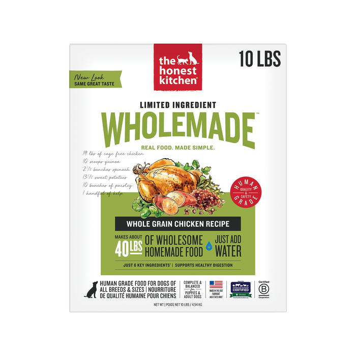 Wholemade Limited Ingredient Dehydrated Dog Food from The Honest Kitchen Whole Grain Chicken Recipe 