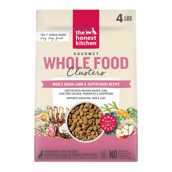 The Honest Kitchen Whole Food Clusters Whole Grain Lamb &amp; Superfoods Recipe Human Grade Dry Dog Food 