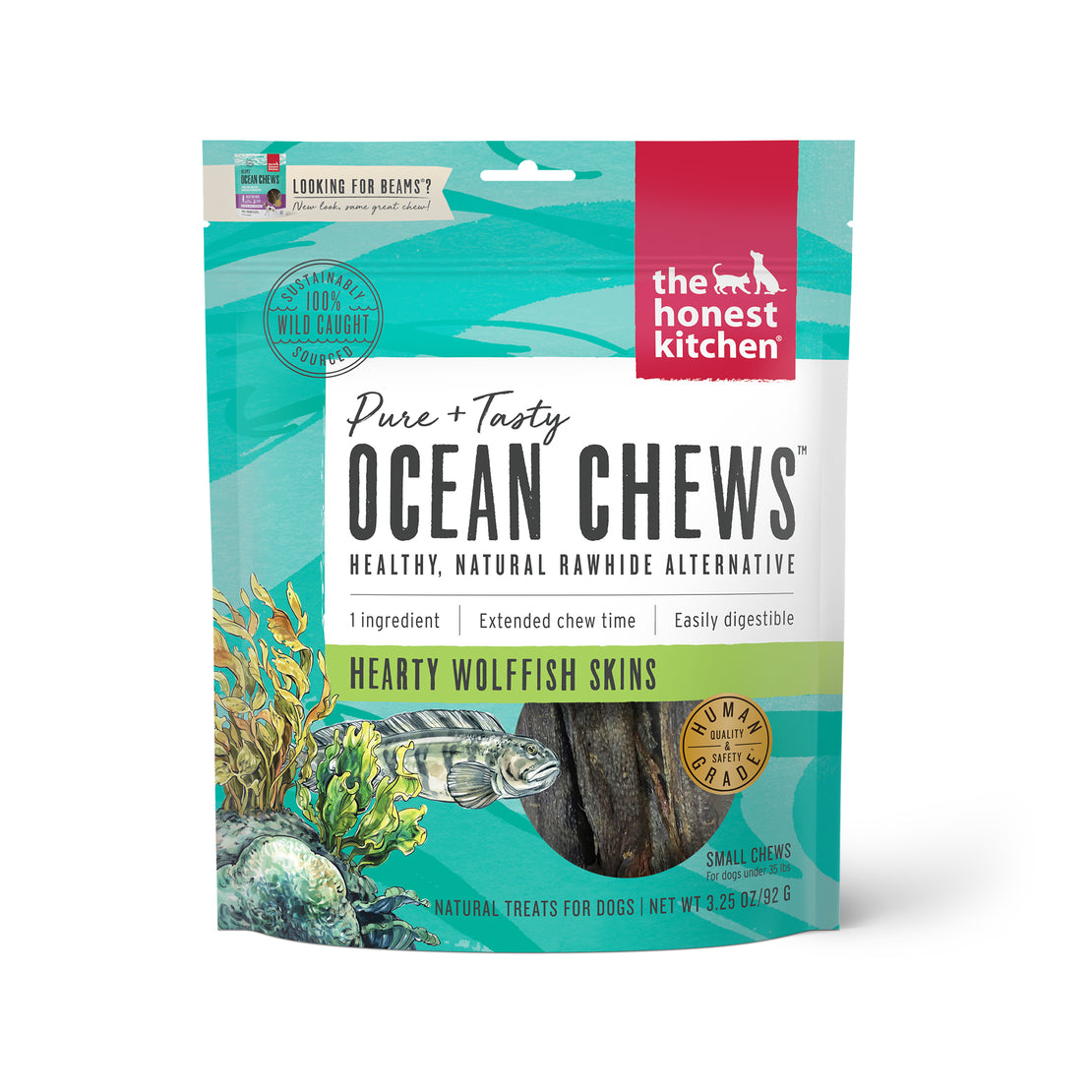 Ocean Chews Hearty Wolffish Skins Beams