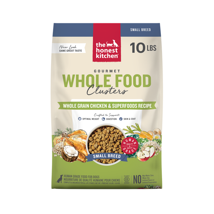 The Honest Kitchen Whole Food Clusters Whole Grain Chicken &amp; Superfoods Recipe for Small Breeds Human Grade Dry Dog Food