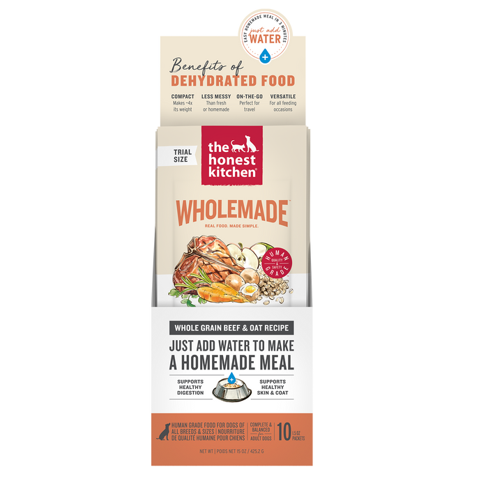 Wholemade Dehydrated Dog Food from The Honest Kitchen Whole Grain Beef &amp; Oat Recipe 
