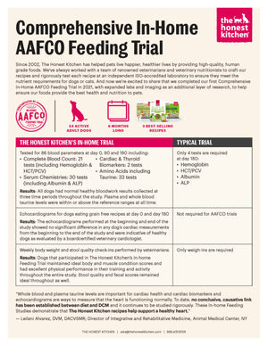 vet resources the honest kitchen aafco study one pager