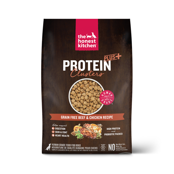 The Honest Kitchen Protein Plus+ Clusters Grain Free Beef &amp; Chicken Recipe<br>  &nbsp;| High Protein Human Grade Dog Food