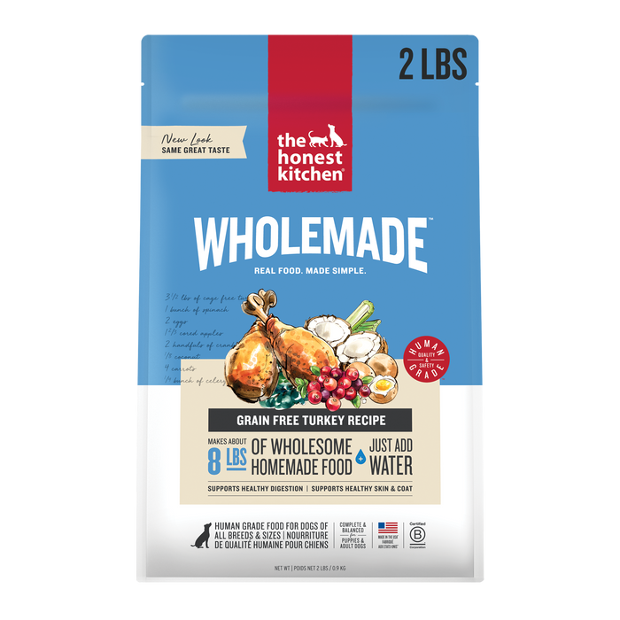 Wholemade Dehydrated Dog Food from The Honest Kitchen Grain Free Turkey Recipe 