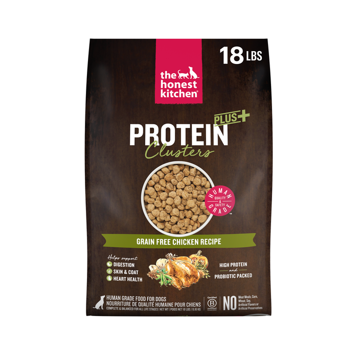 The Honest Kitchen Protein Plus Clusters Grain Free Chicken Recipe High Protein Human Grade Dry Dog Food 