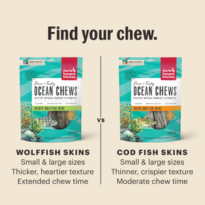 Ocean Chews Crispy Cod Fish Skins Beams