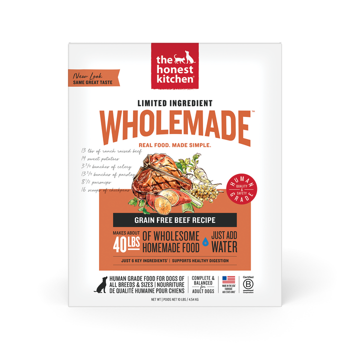 The Honest Kitchen Wholemade Limited Ingredient Beef Dehydrated Dog Food
