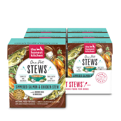 The Honest Kitchen One Pot Stew Simmered Salmon Stew with Brown Rice & Broccoli Dog Food