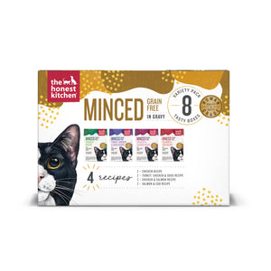 Grain Free Minced in Bone Broth Gravy: Variety Pack